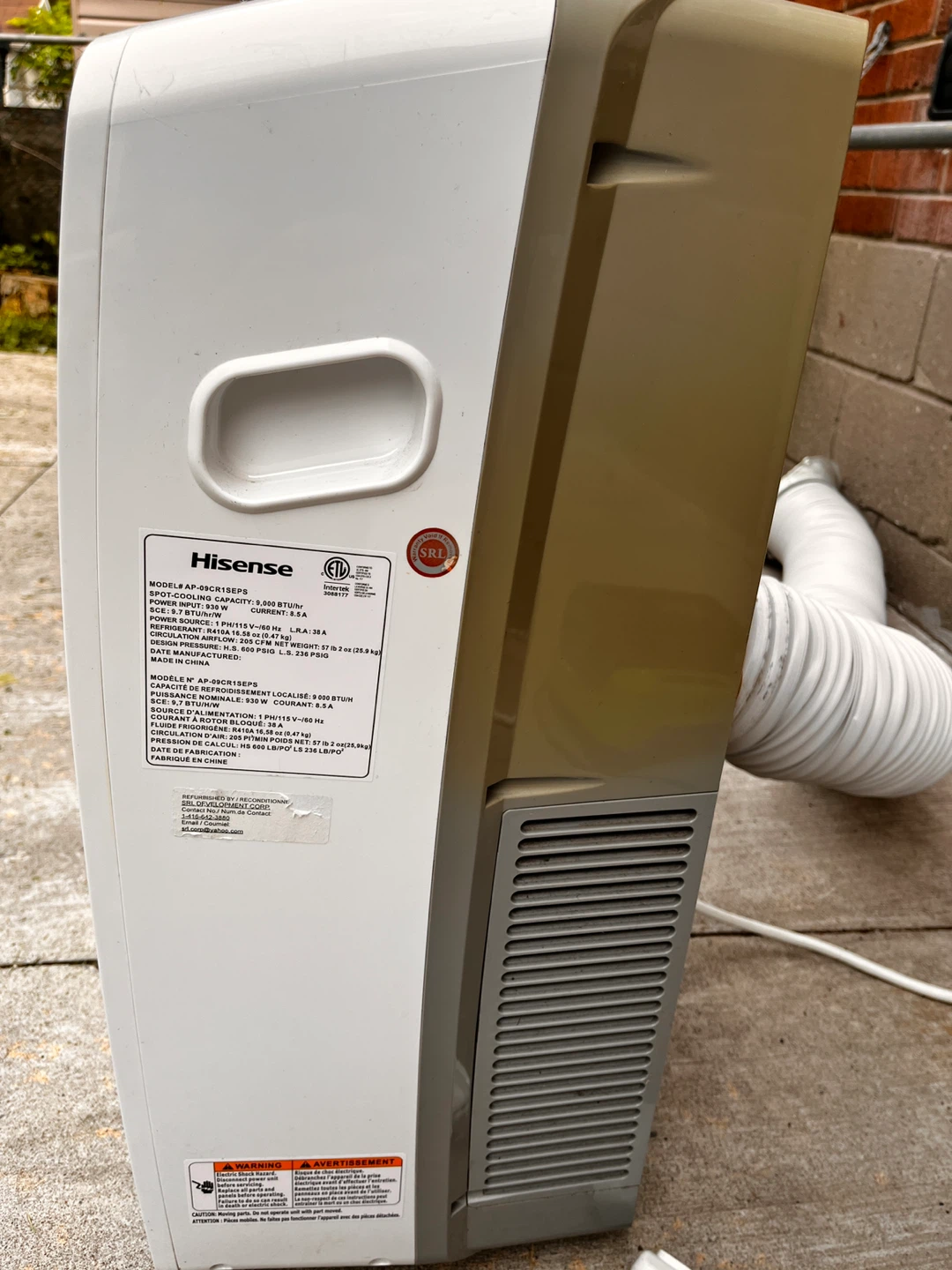 Hisense Portable Air Conditioner - photo 2