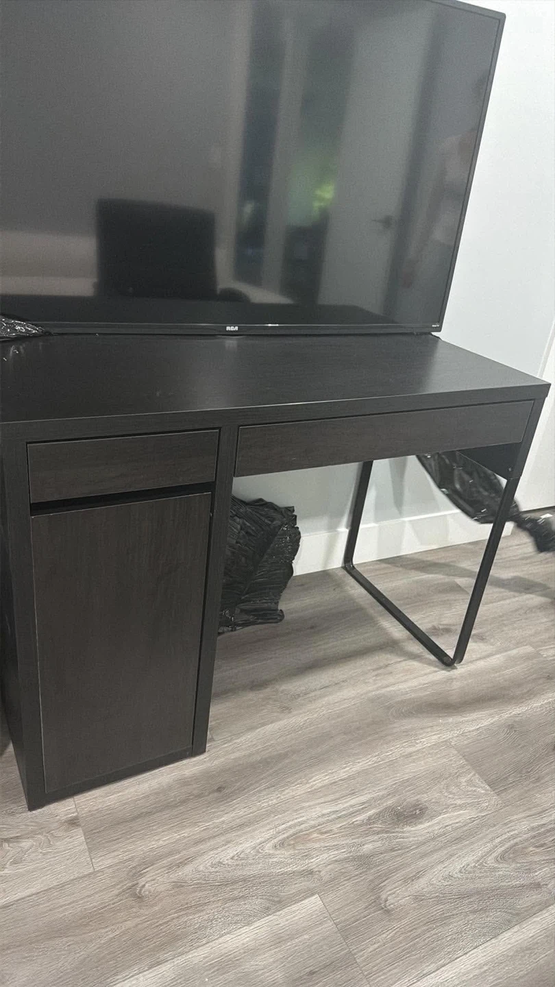 office Dark Wood Desk with Storage