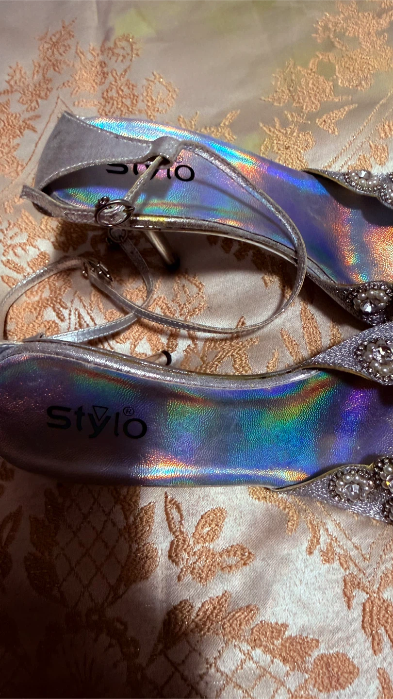 Stylo Silver Embellished Heels - Size 8 - photo 2