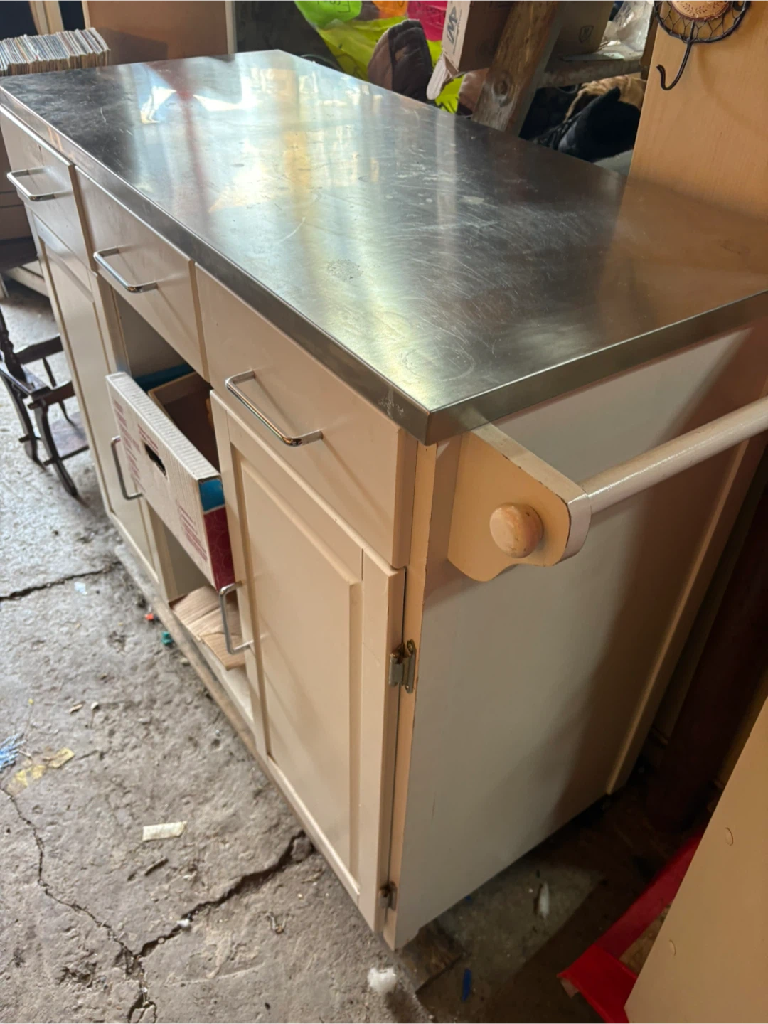 Kitchen Island with Stainless Steel Top - photo 2