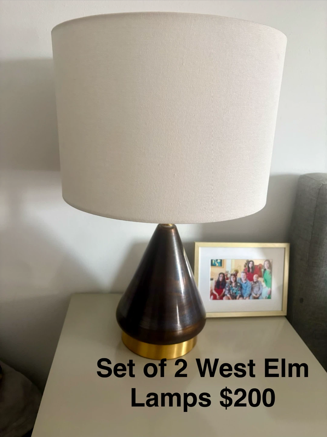 Set of 2 West Elm Cone Lamps
