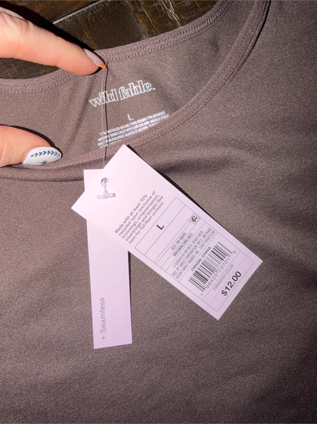 Wild Fable Women's Crew Neck T-Shirt - Brown - Size L - photo 3
