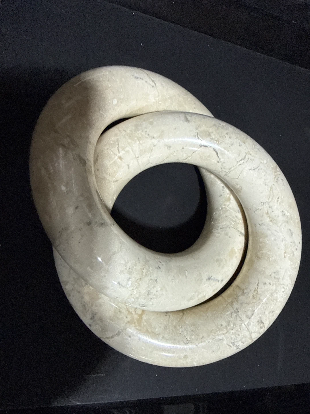 Marble Interlocking Rings Sculpture