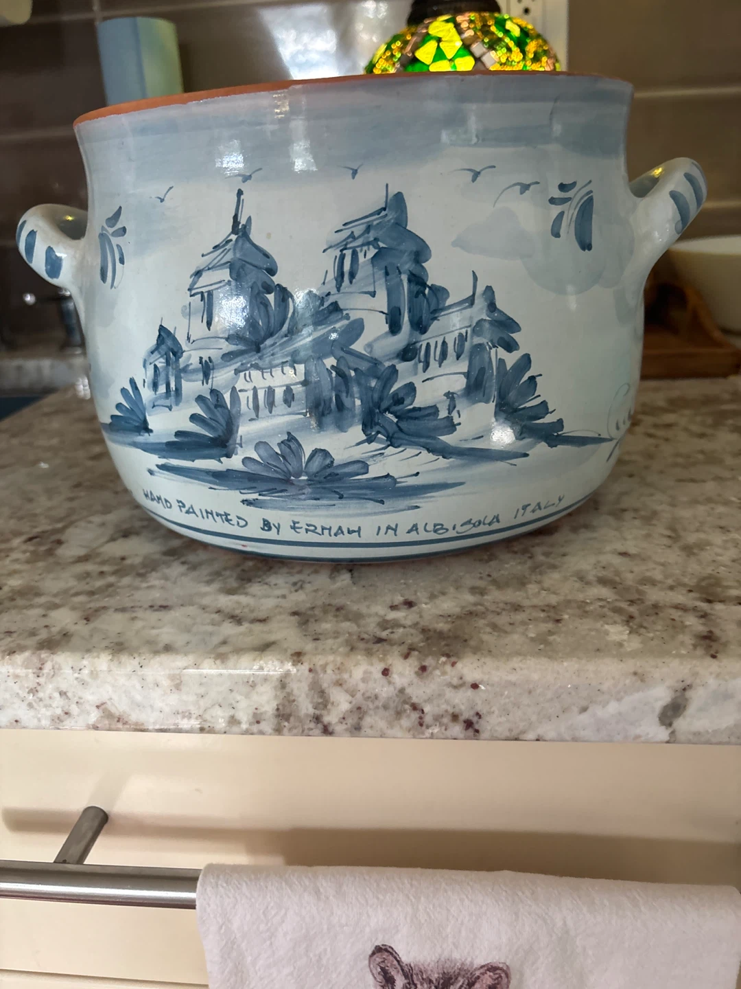 Hand Painted Ceramic Pot Albissola Italy