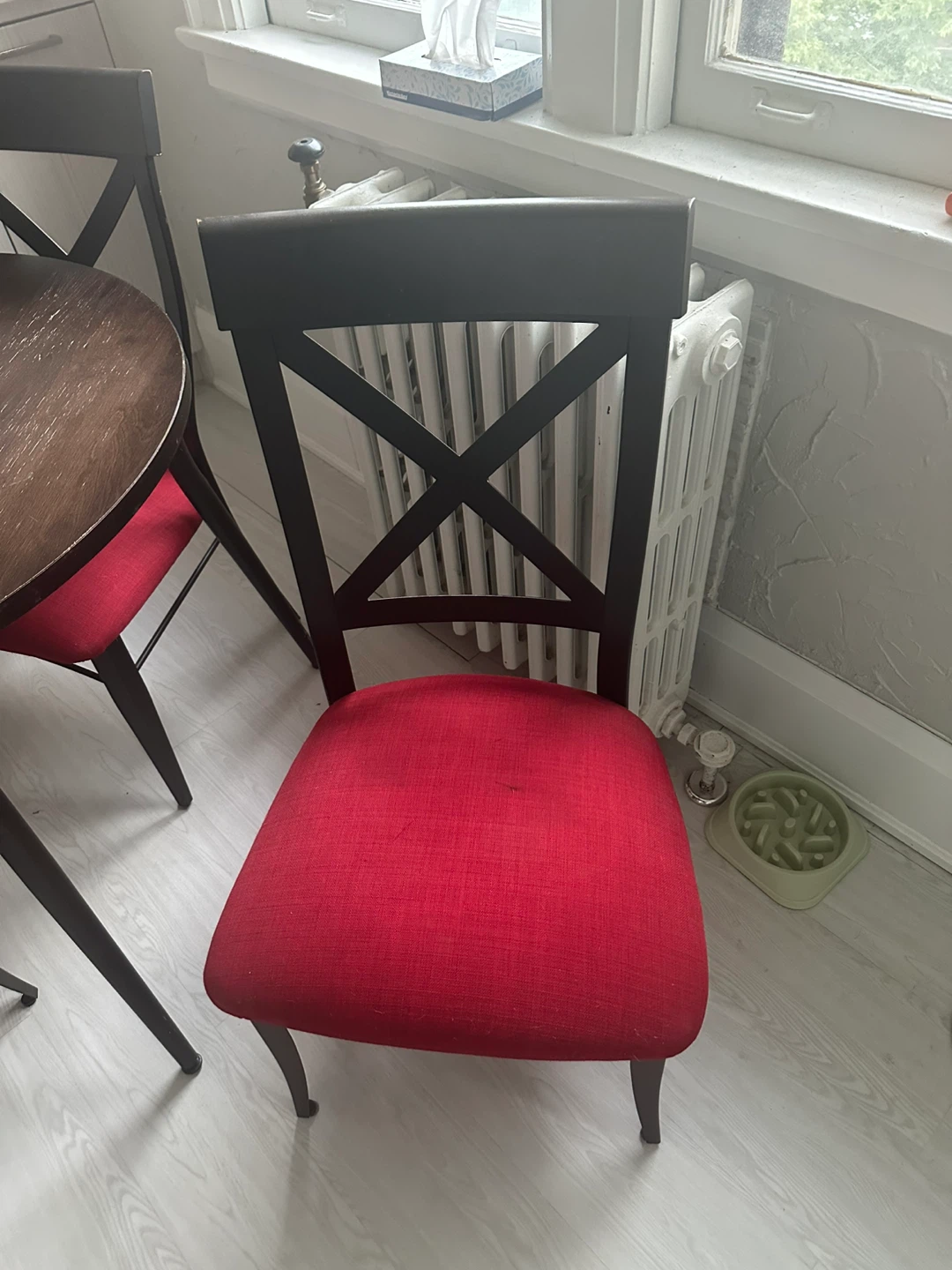 Dining Chair with Red Upholstered Seat - photo 3