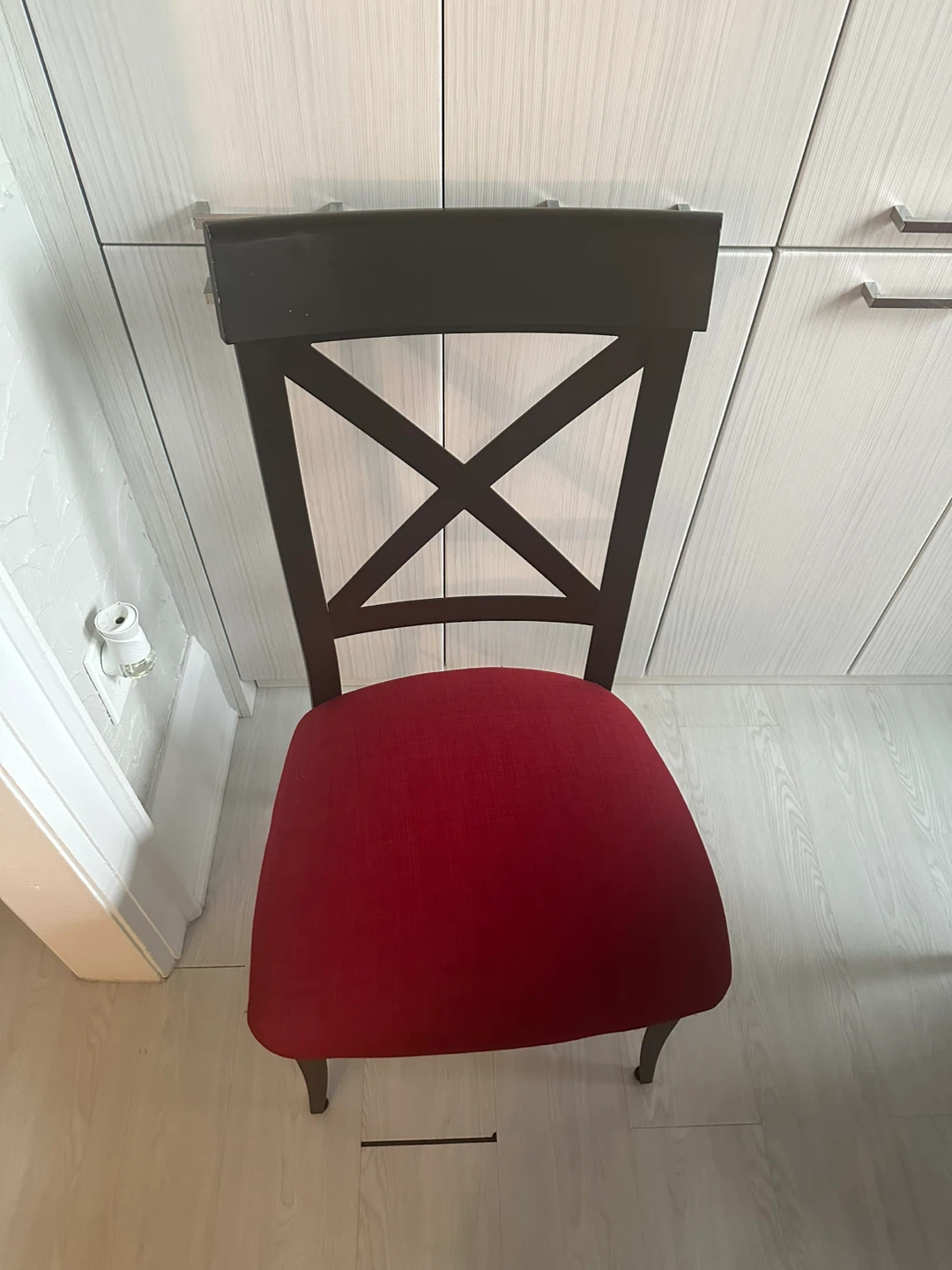 Dining Chair with Red Upholstered Seat - photo 4