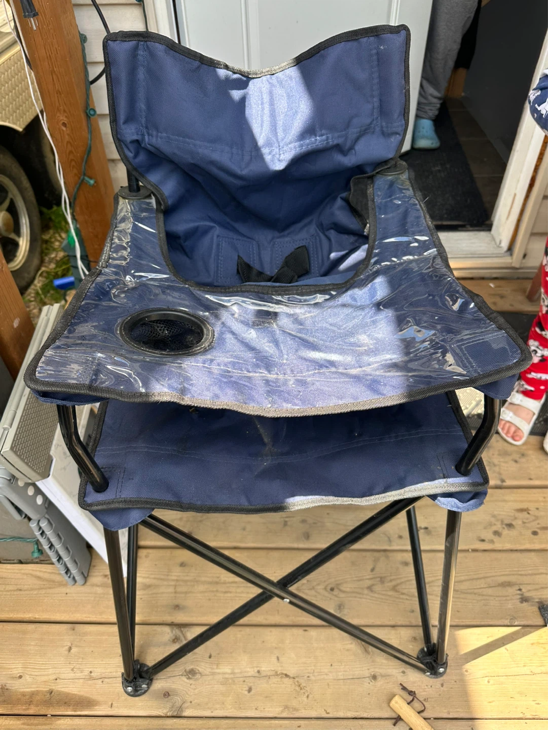 Blue Folding baby high chairs  Camp Chair with Cup Holder