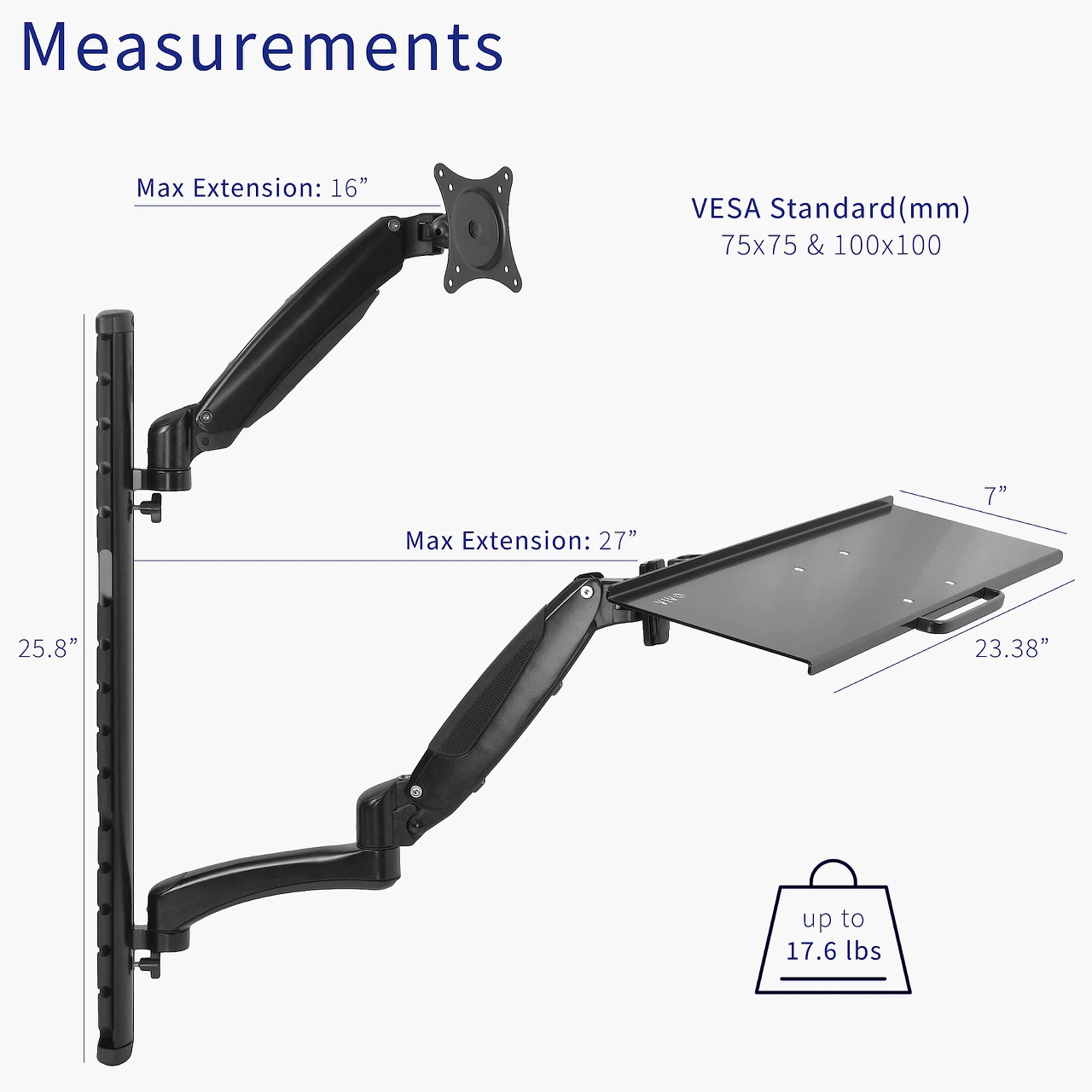 Sit-Stand Wall Mount Counterbalance Monitor - photo 2
