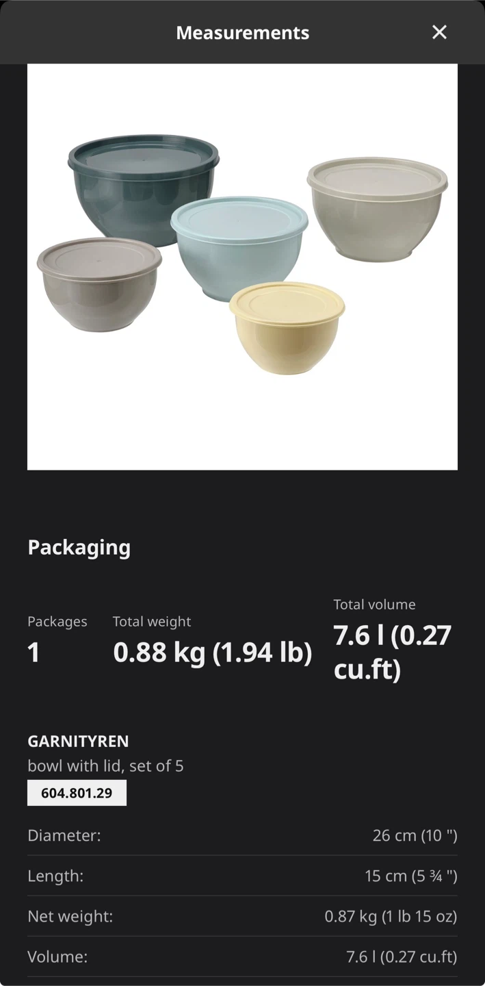 IKEA GARNITYREN Bowls with Lid, Set of 5 - photo 4