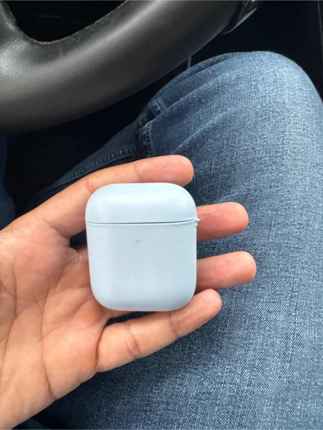 Apple AirPods 2 with Light Blue Case