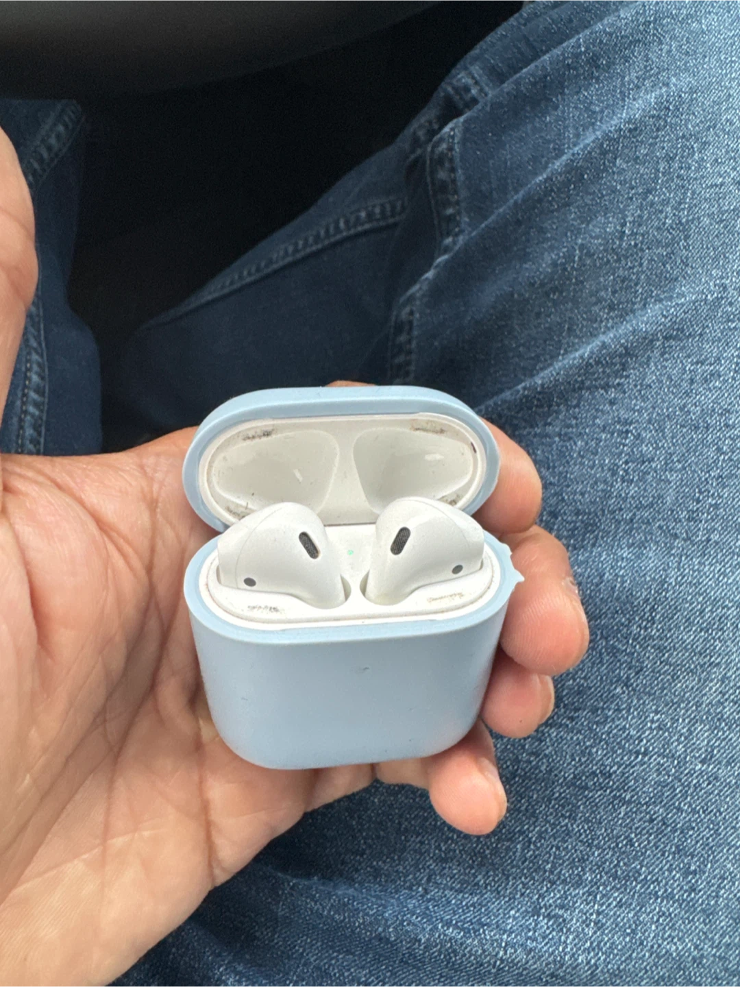 Apple AirPods 2 with Light Blue Case - photo 2