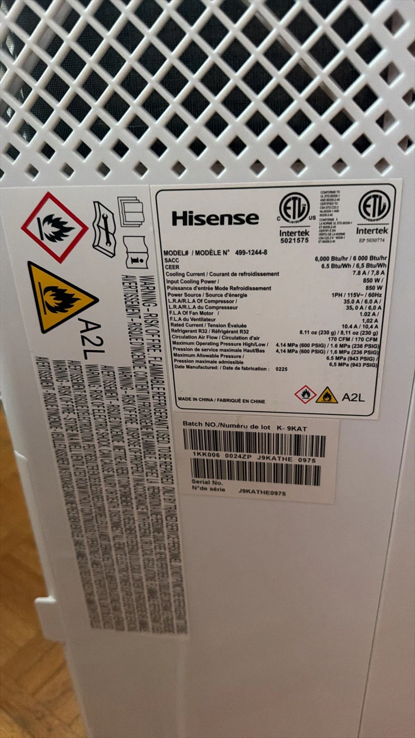 Hisense Portable Air Conditioner 6,000 BTU - photo 3