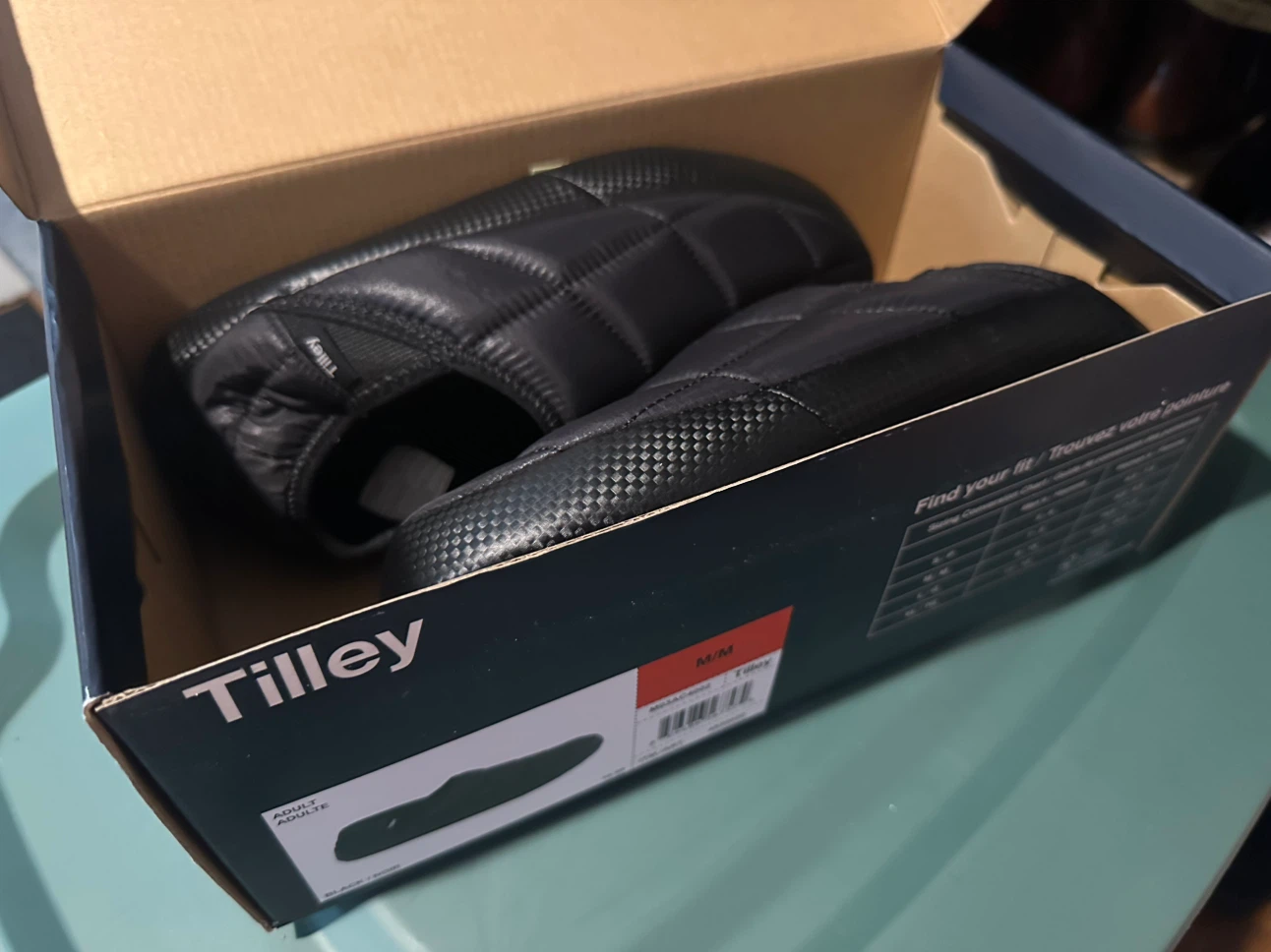 Tilley Puffer Slippers - Black M