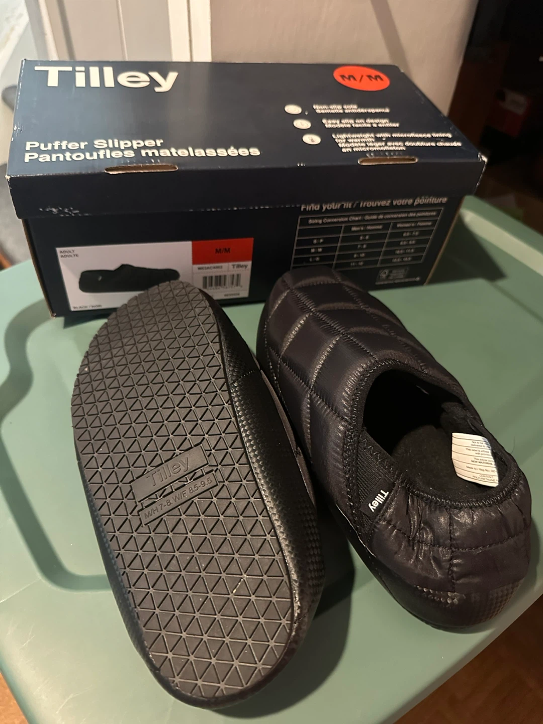 Tilley Puffer Slippers - Black M - photo 3