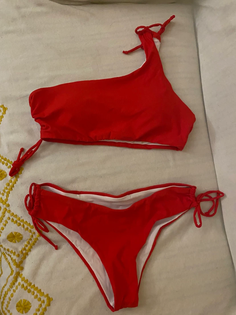 Red One-Shoulder Bikini Set