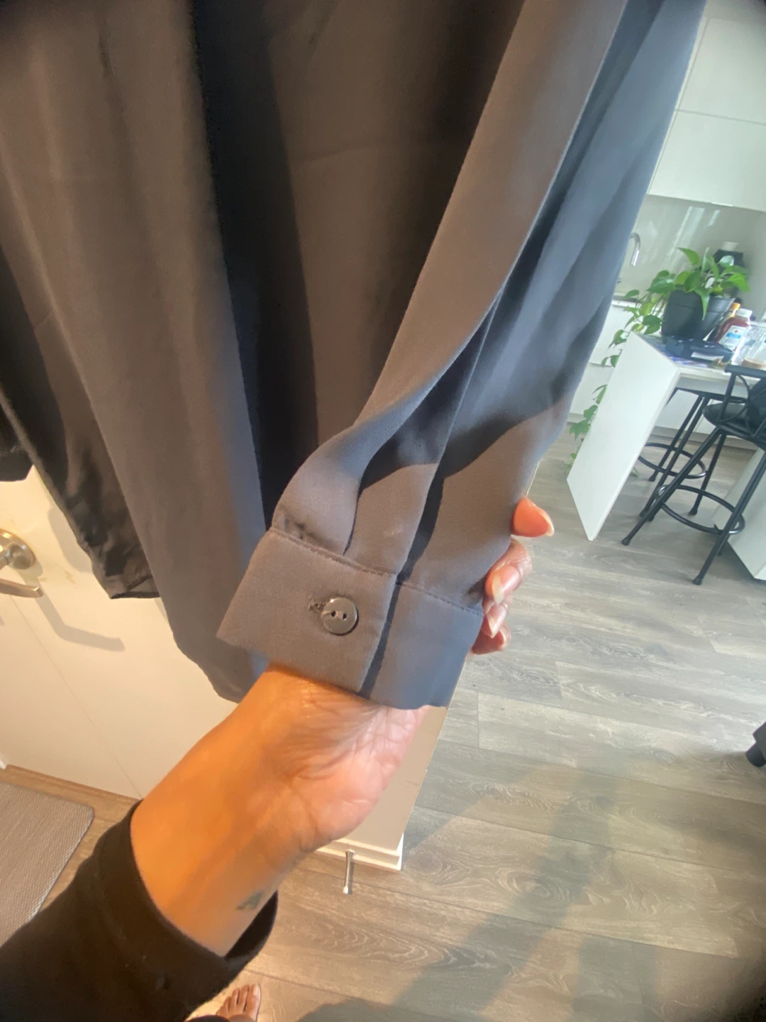 Grey V-Neck Blouse