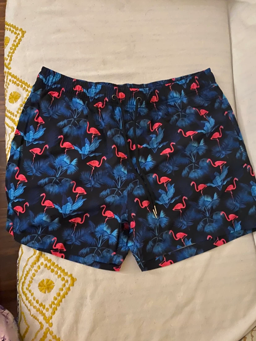 Men's Flamingo Print Swim Trunks XL