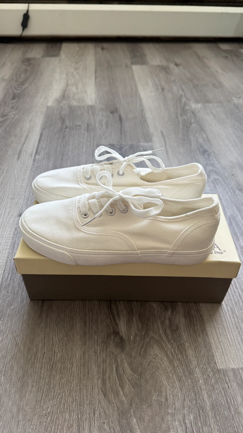 New Women's Casual White Canvas Sneakers - Size 7 (EU 38) - photo 2