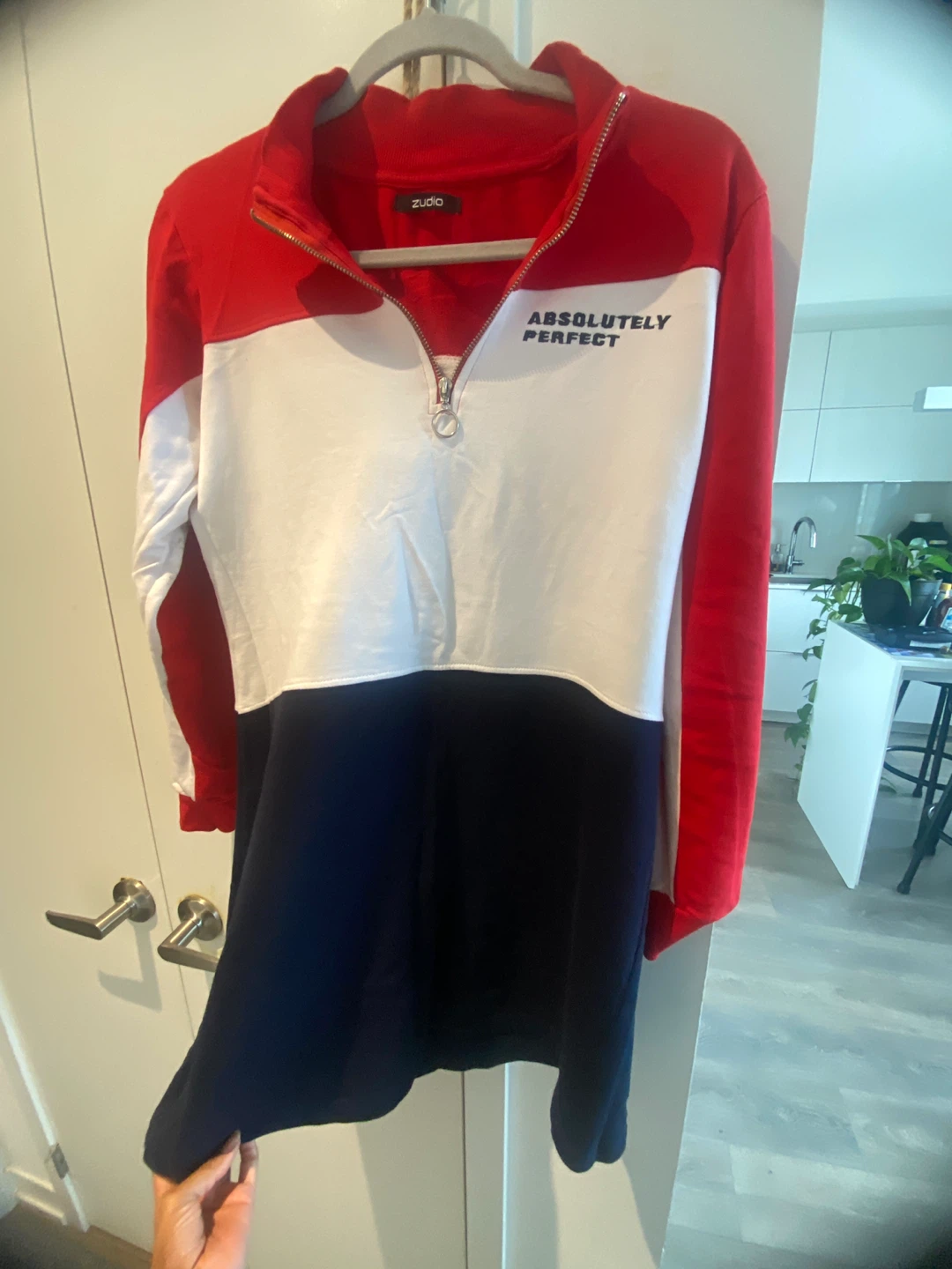Zudio Colour Block Quarter Zip Sweatshirt Dress - photo 3