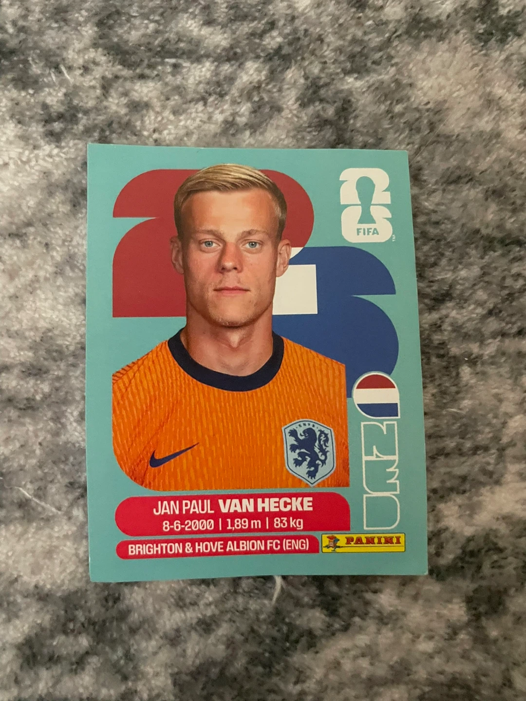 Panini FIFA Jan Paul Van Hecke Sticker