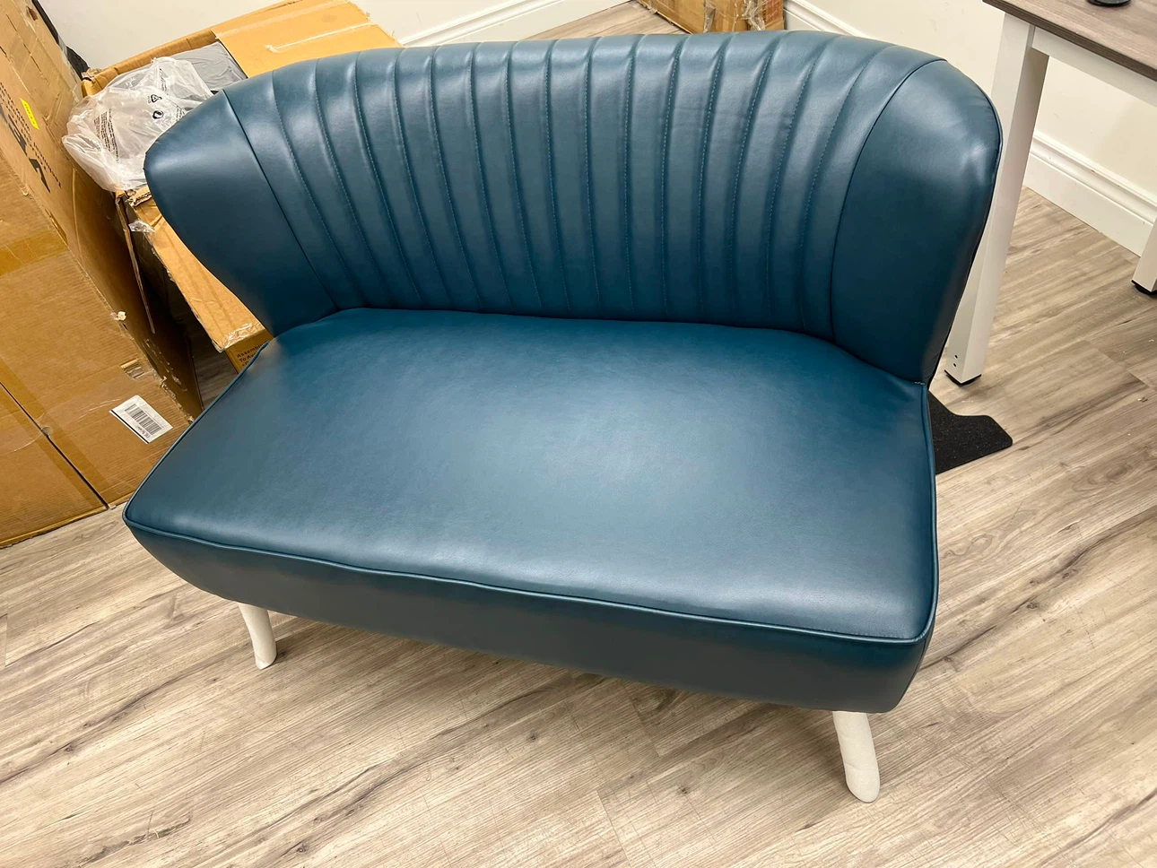Teal Channel Tufted Accent Chair