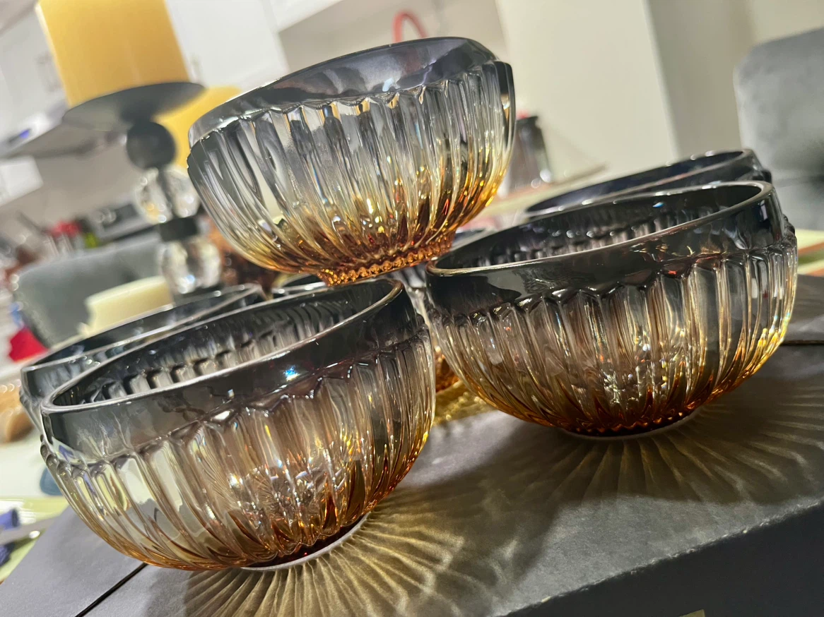 ✨ Elegant Smoked Glass Dessert Bowls Set of 6 - photo 3