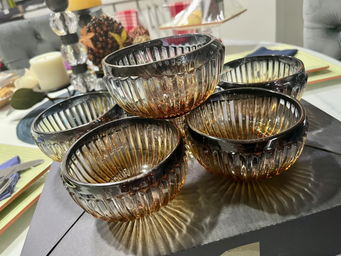✨ Elegant Smoked Glass Dessert Bowls Set of 6 - photo 4