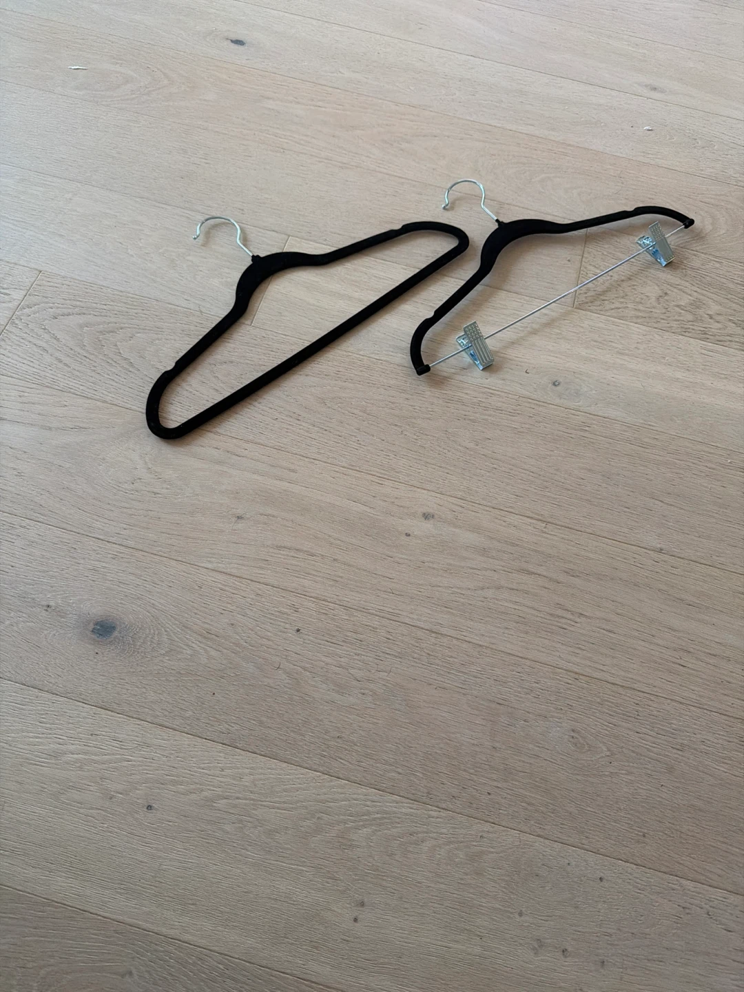 Black Velvet Hangers with Clips