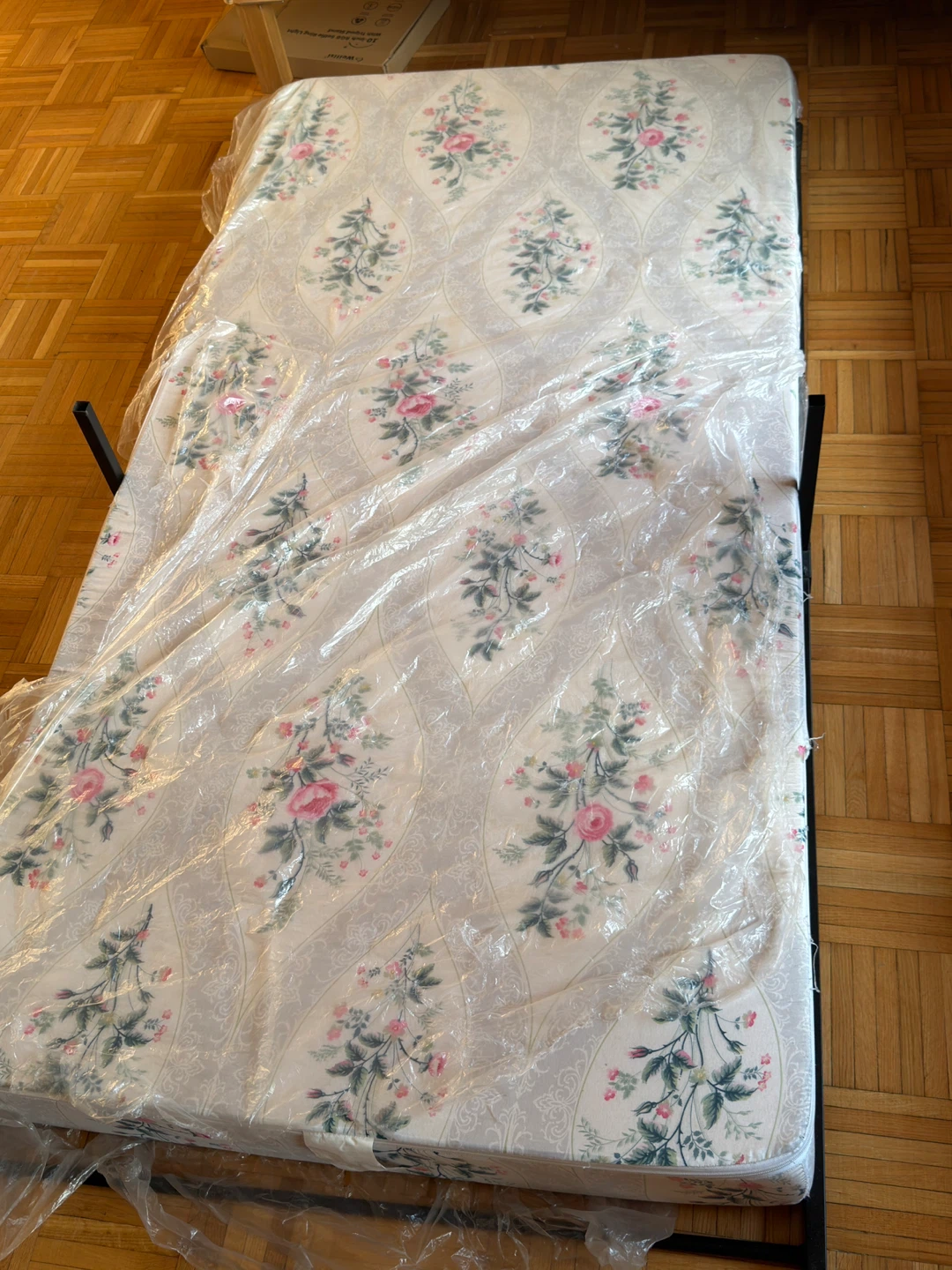 Single Black Metal Bed Frame and mattress - photo 4