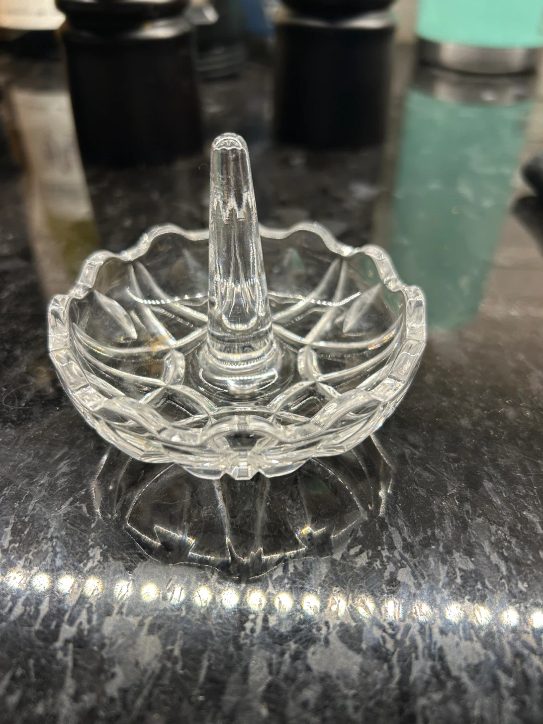 Clear Glass Ring Holder Dish
