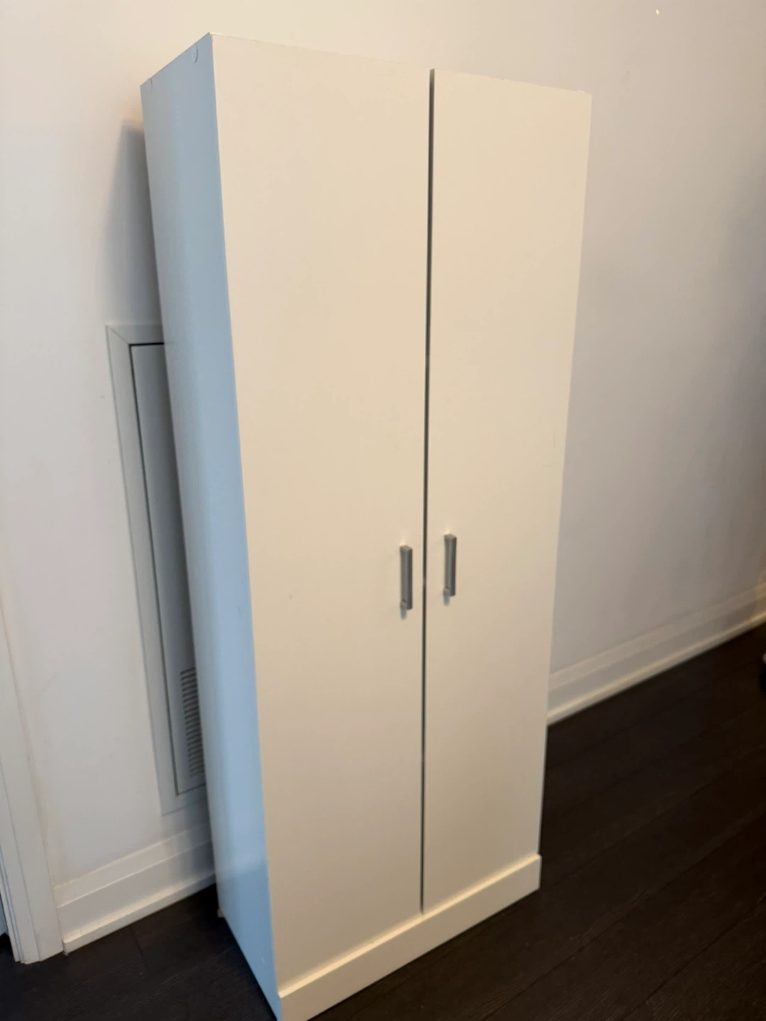 White Tall Storage Cabinet with Double Doors - photo 5