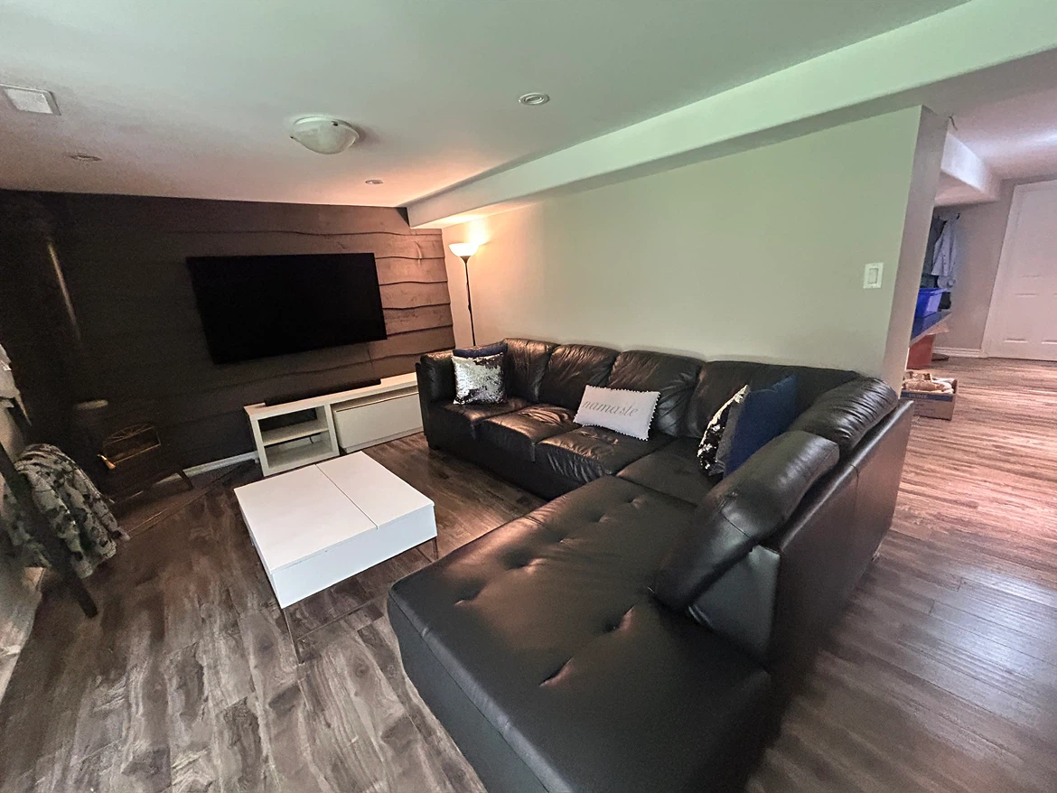 Black Real Leather Couch - photo 3