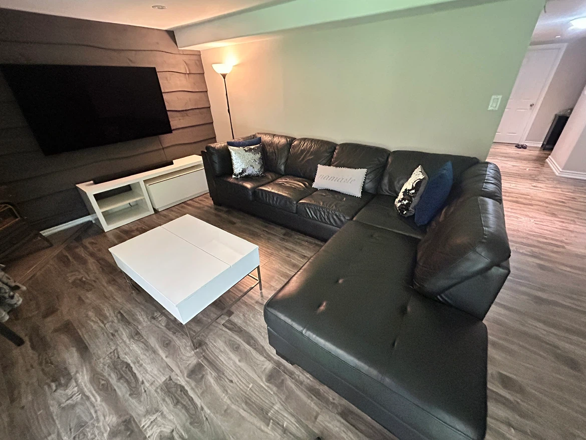Black Real Leather Couch - photo 4