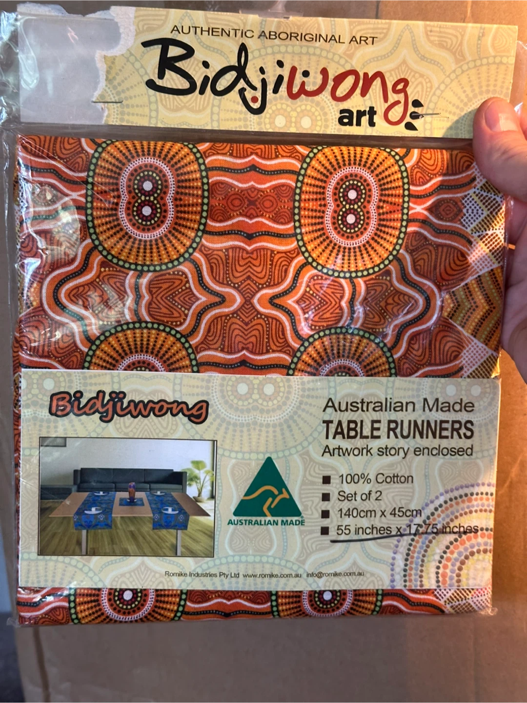 Bidjiwong Art table runner set