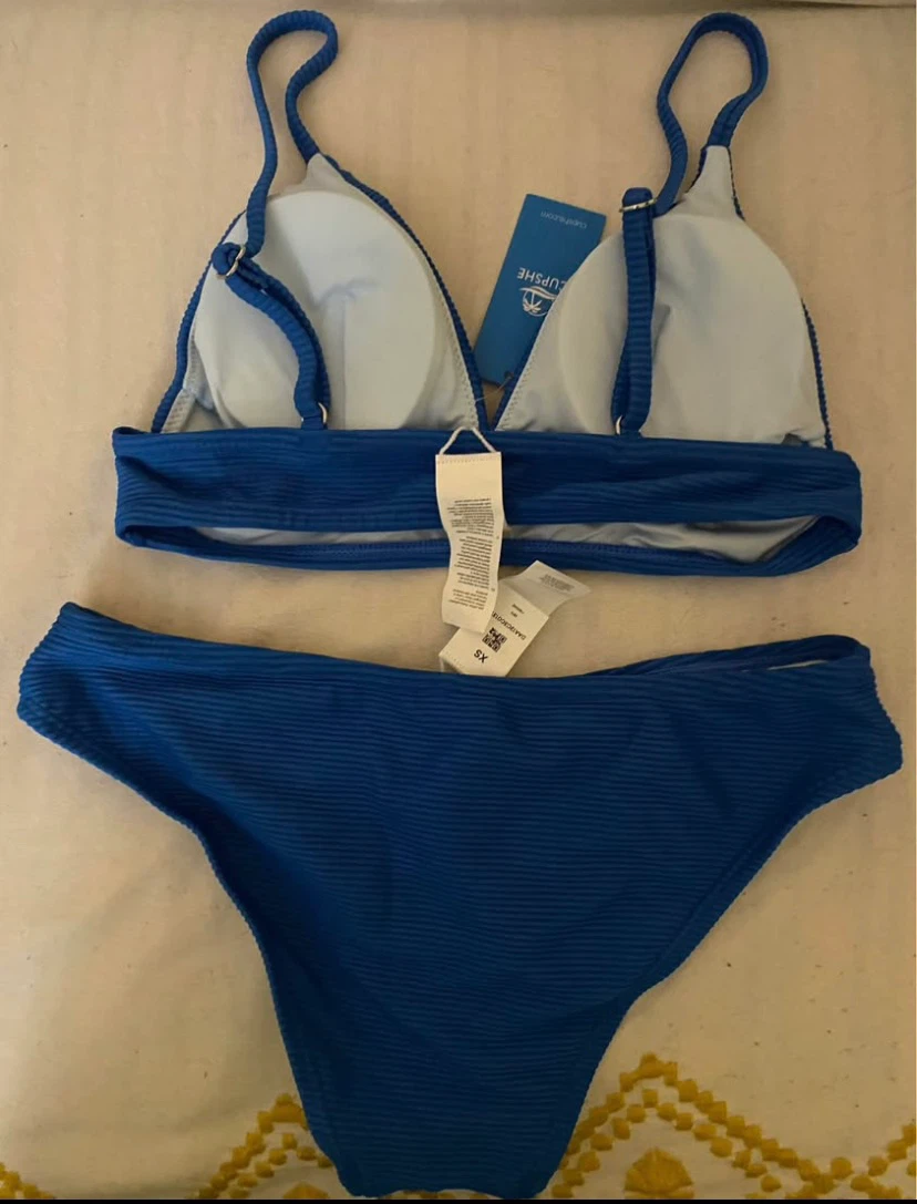 Cupshe Blue Ribbed Bikini Set - XS - photo 2