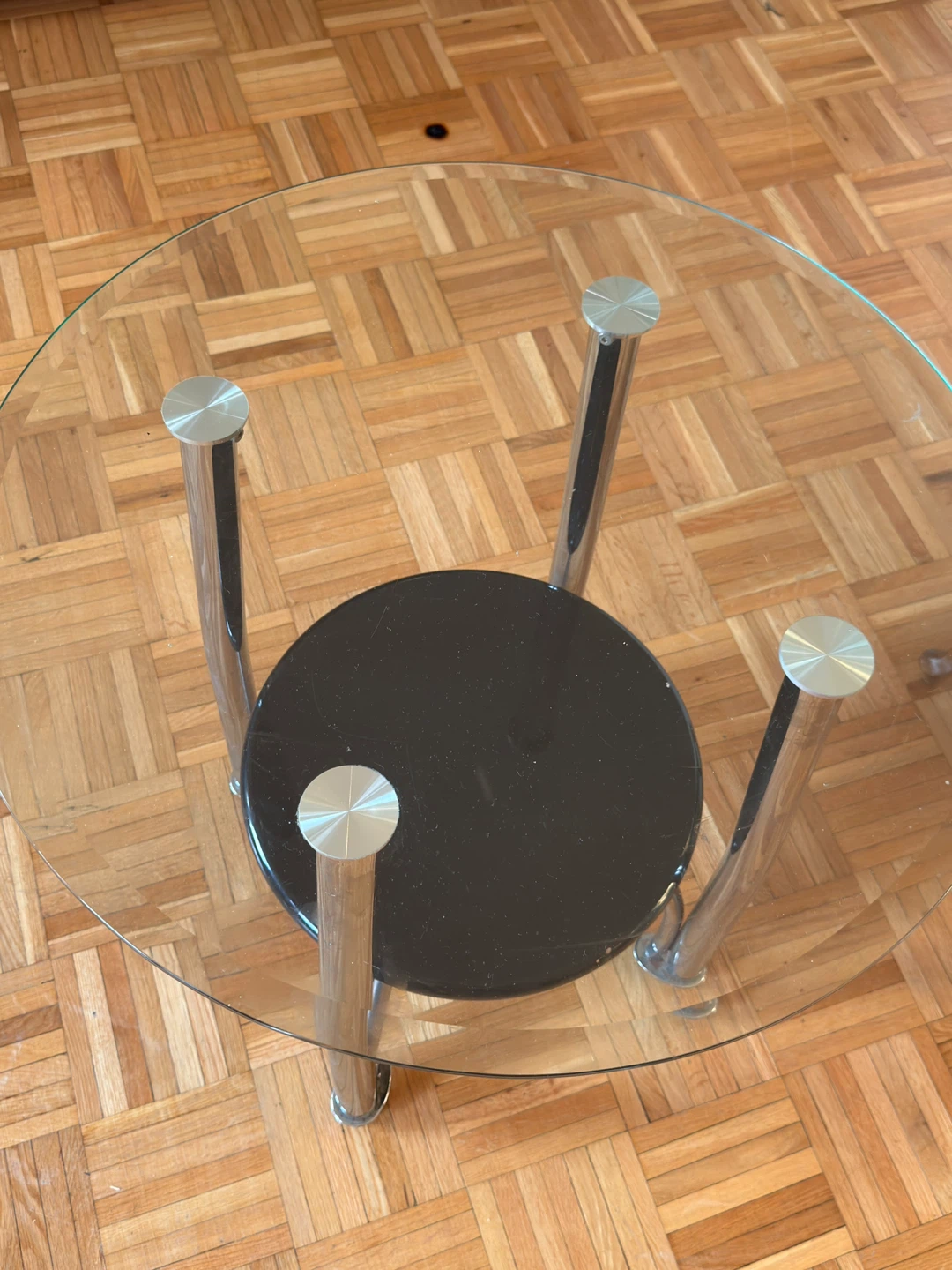 Glass and Chrome Side Table - photo 2