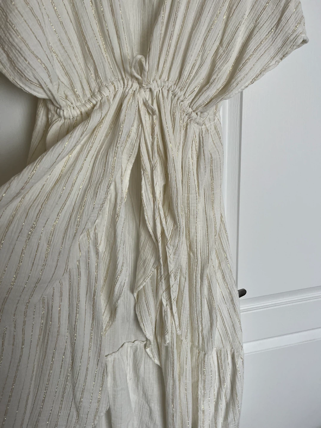 NEW Aerie Cream & Gold Striped Kimono Cover-up L/XL - photo 2