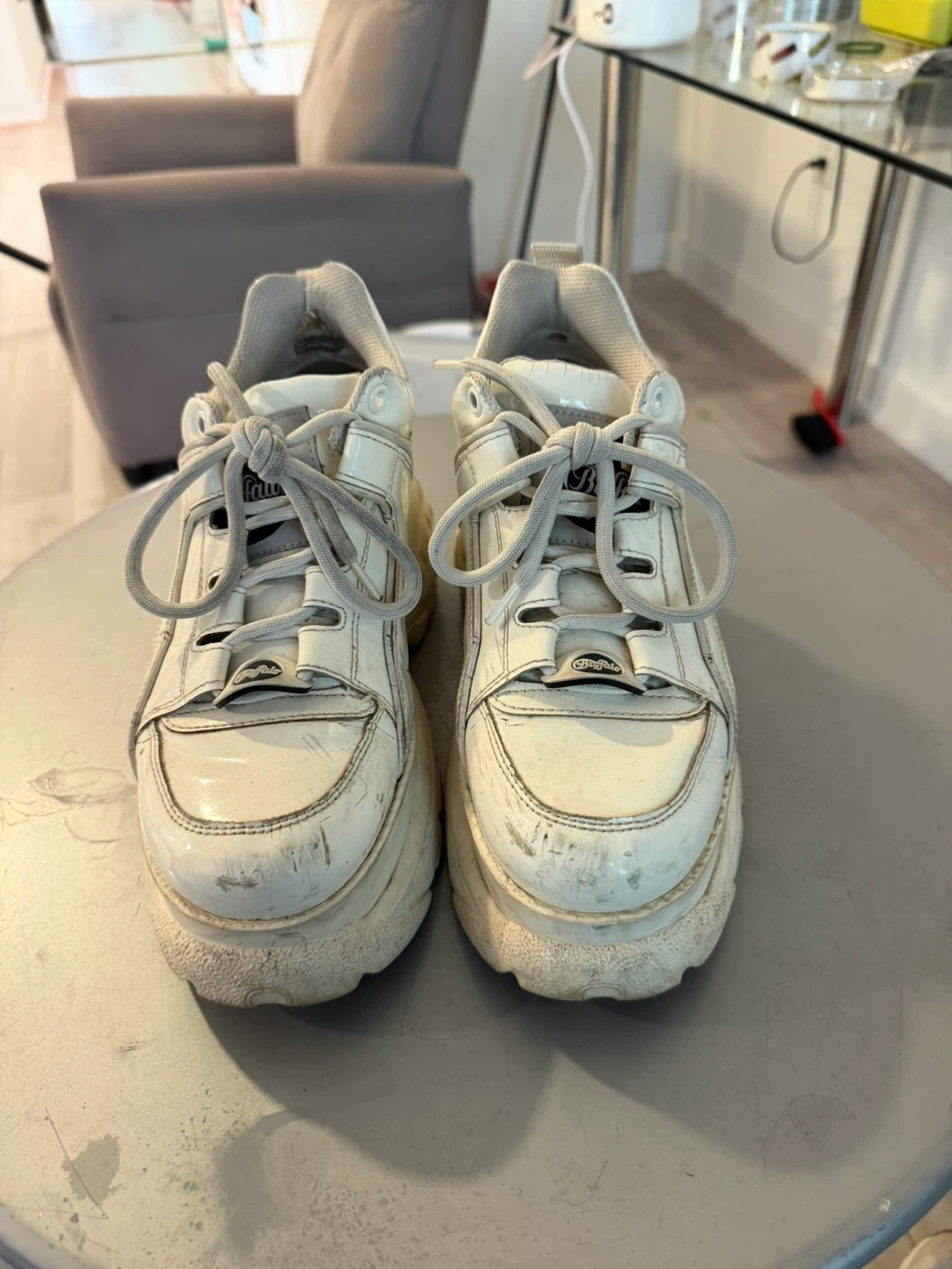 Buffalo London White Chunky Platform Sneakers