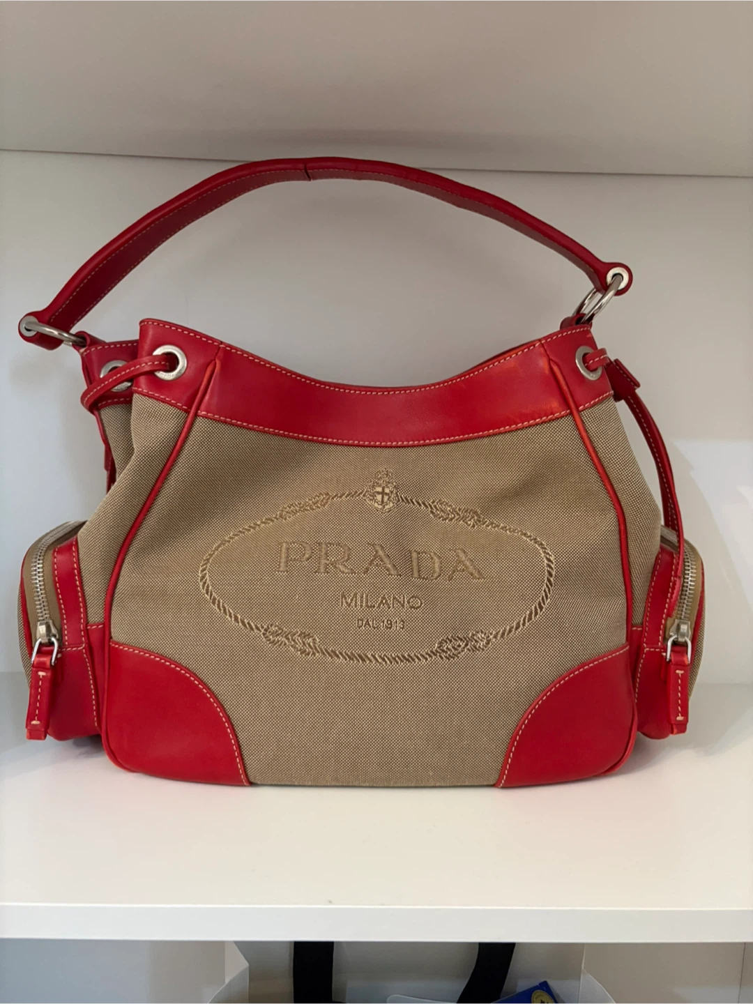 Prada Jacquard Logo Hobo Shoulder Bag - photo 3