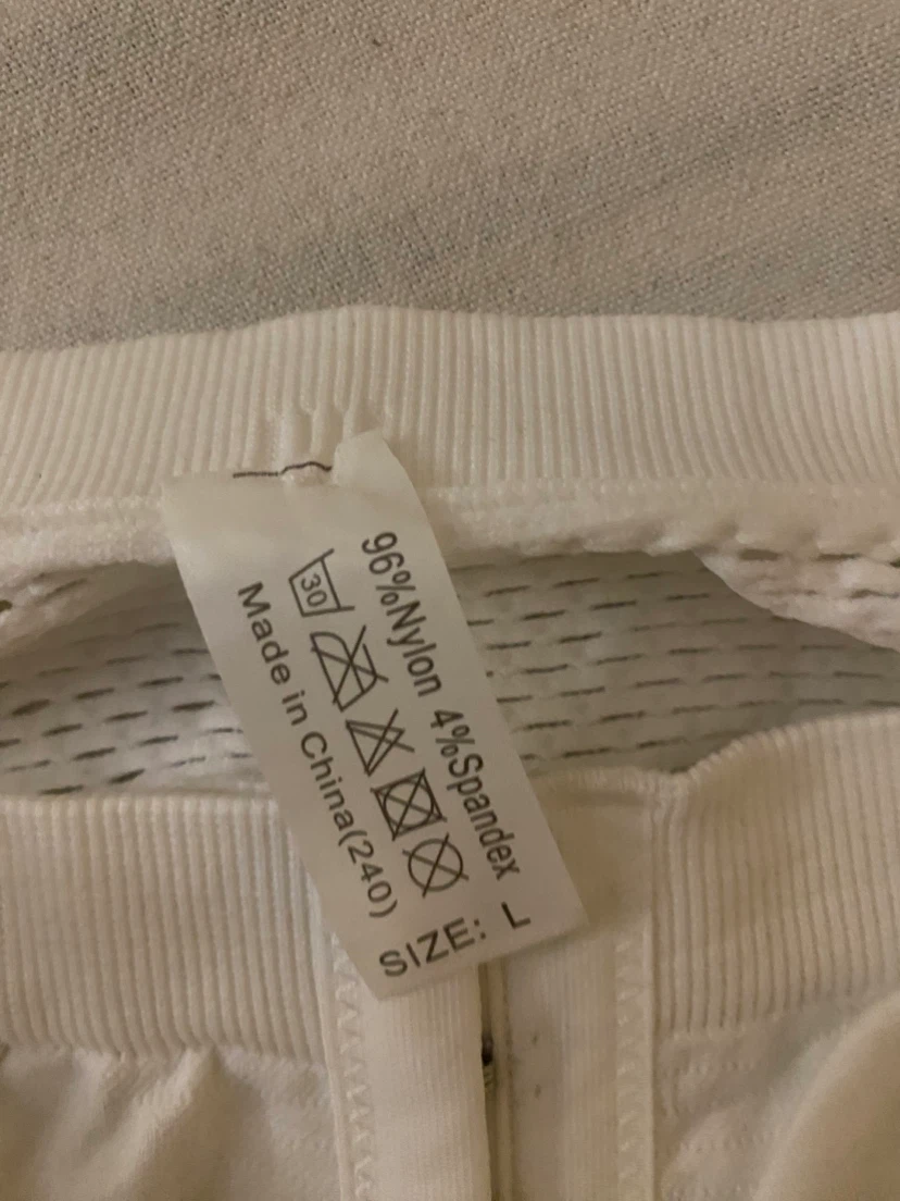 White Mesh Sports Bra - Size L - photo 2