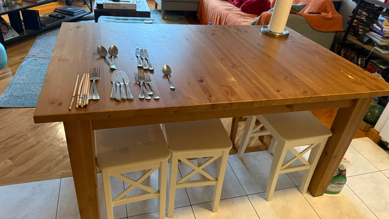 Wooden Dining Table with 6 Stools (Stools optional) - photo 3