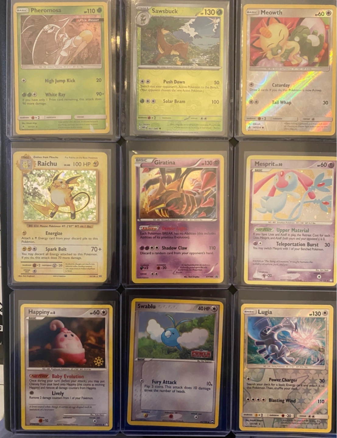 Pokemon Cards , Sawsbuck, Meowth, Giratina, Happiny