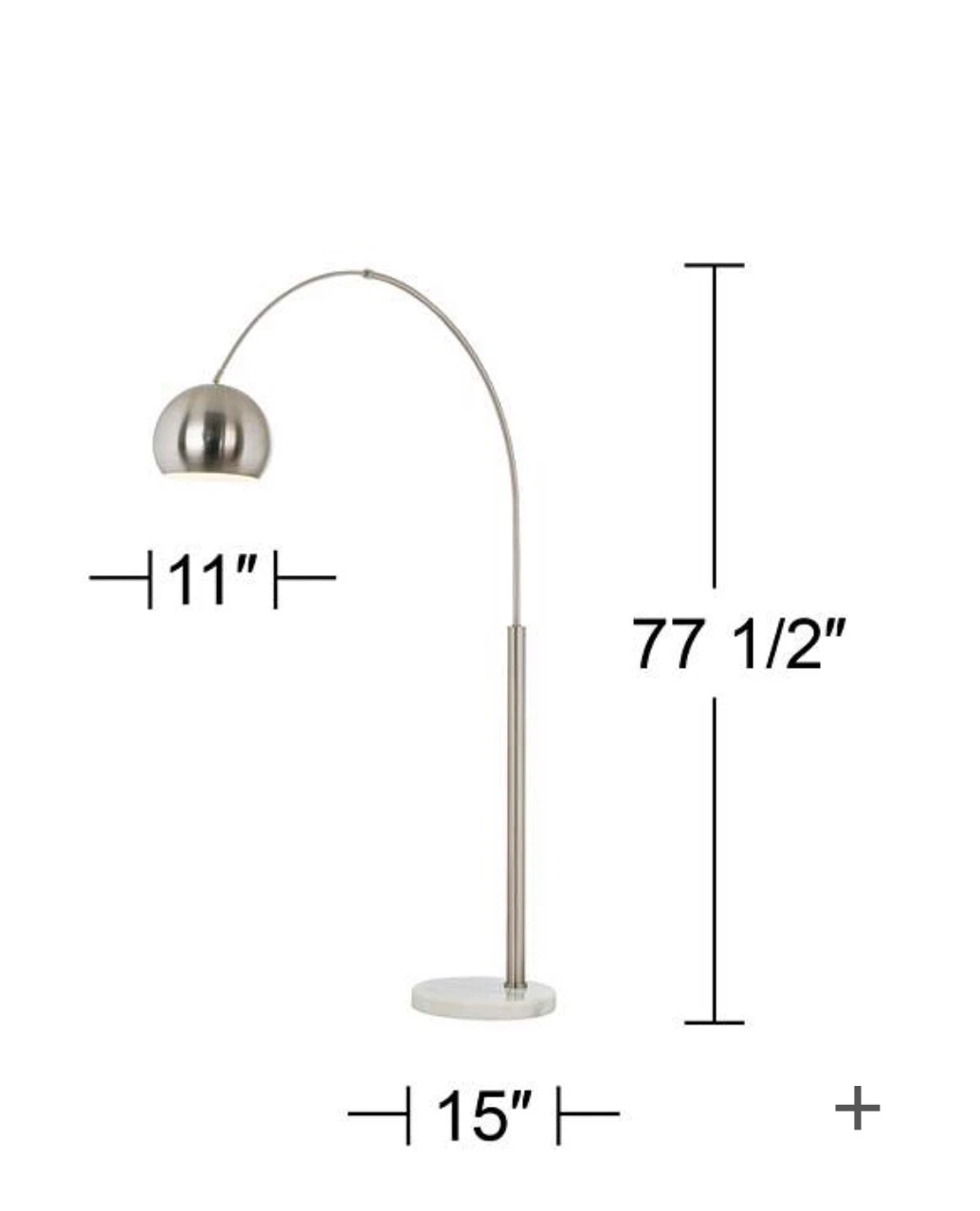 Arc Floor Lamp with Marble Base - photo 3