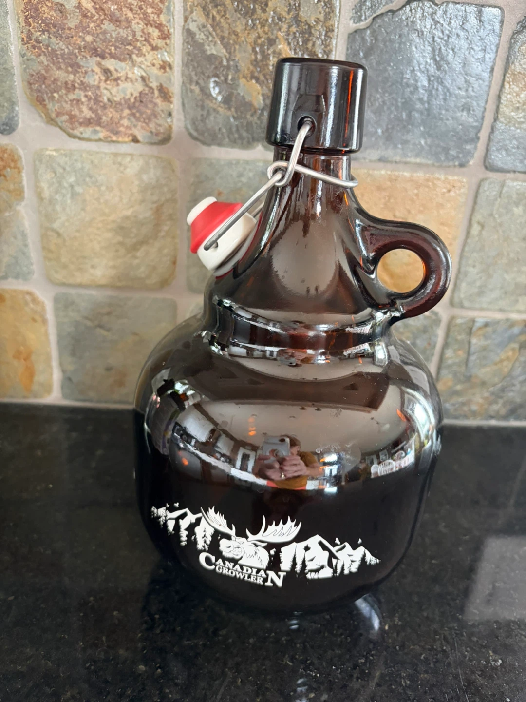 Canadian Growler Amber Glass Jug - photo 2