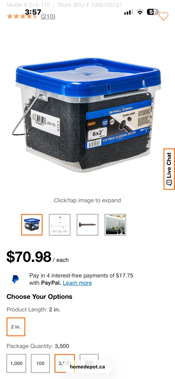 Malibu 2" Drywall Screws (3500 Count)