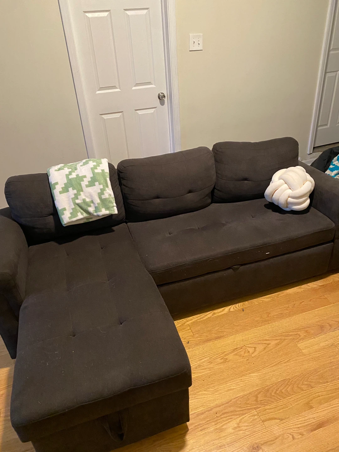 Dark Brown Sectional Sofa with Storage