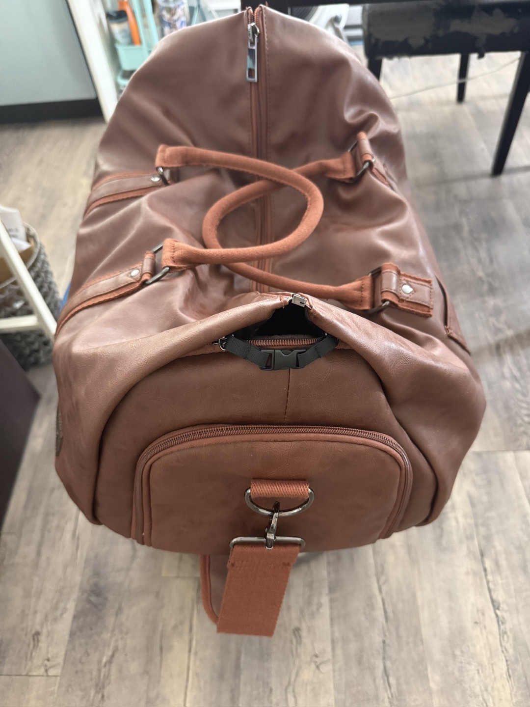 Faux Leather Duffle Bag - photo 4
