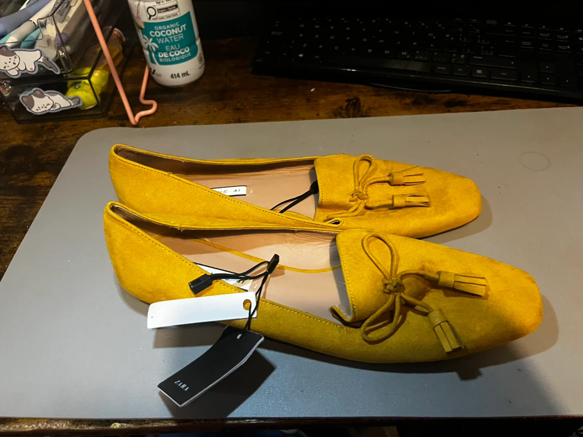ZARA Yellow Suede Loafers Size 41 - photo 2
