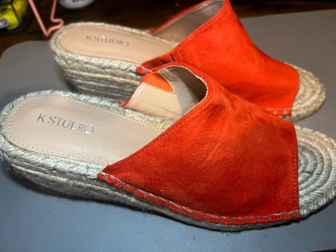 K STUDIO Red Wedge Espadrille Slides - photo 2