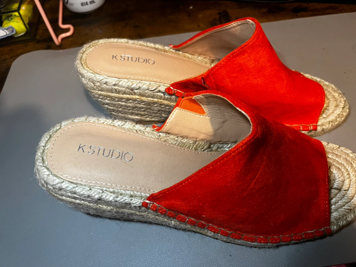 K STUDIO Red Wedge Espadrille Slides - photo 4